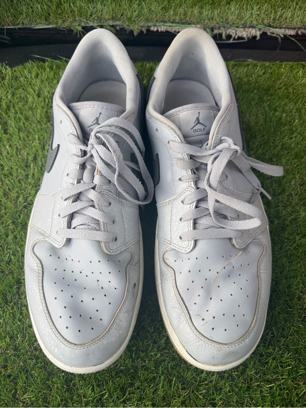 Nike Golf Air Jordan 1 Retro Sneakers in Light Gray and Black